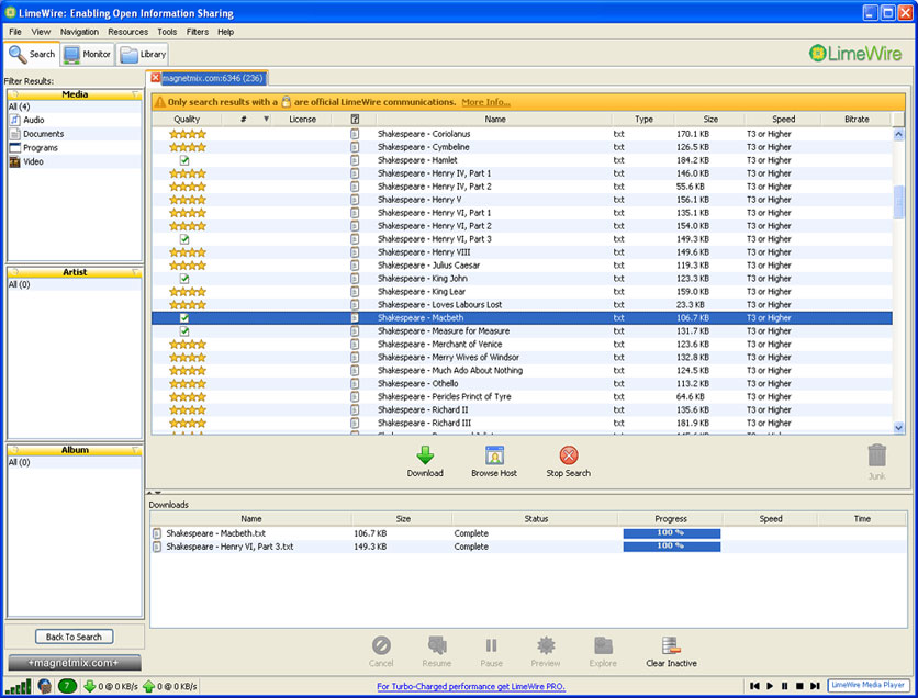 download limewire 100% free